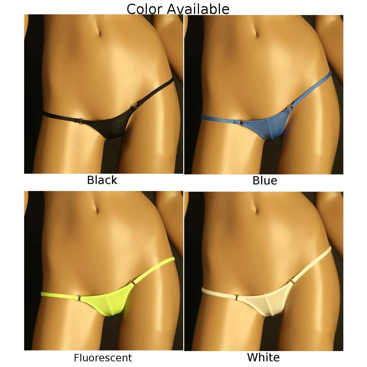 Women's Underwear Sexy Bikinis Mesh Transparent Low-Waist Underpants  Thong Mini G-String Panties Ice Silk Lingerie Briefs