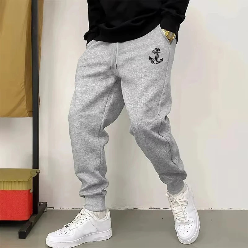 2025 Urban Streetwear Mens Print Jogger Pants Autumn Winter Fashion Trousers Male Casual Home Outdoor Comfort Warm Sweatpants