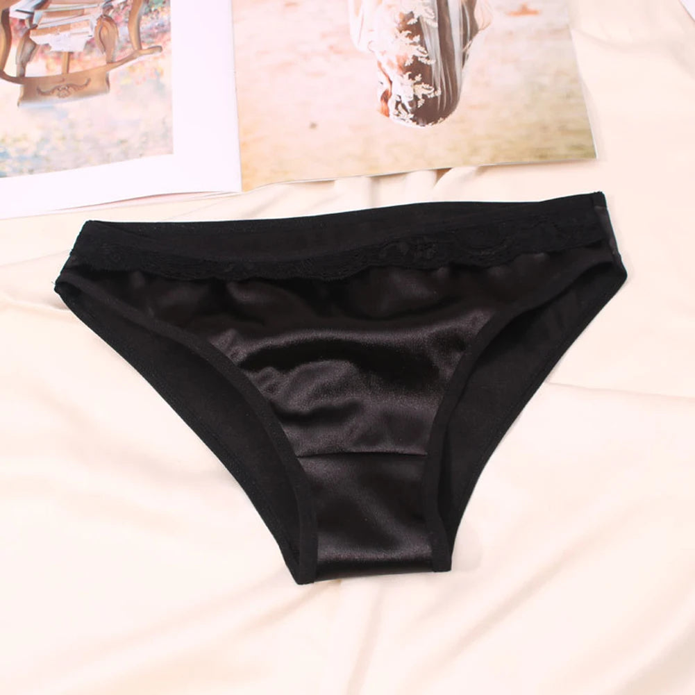 Women Ladies Sexy Underwear Breathable Briefs Sexy Low Waist Lace Panties Seamless Quick-drying Underpant