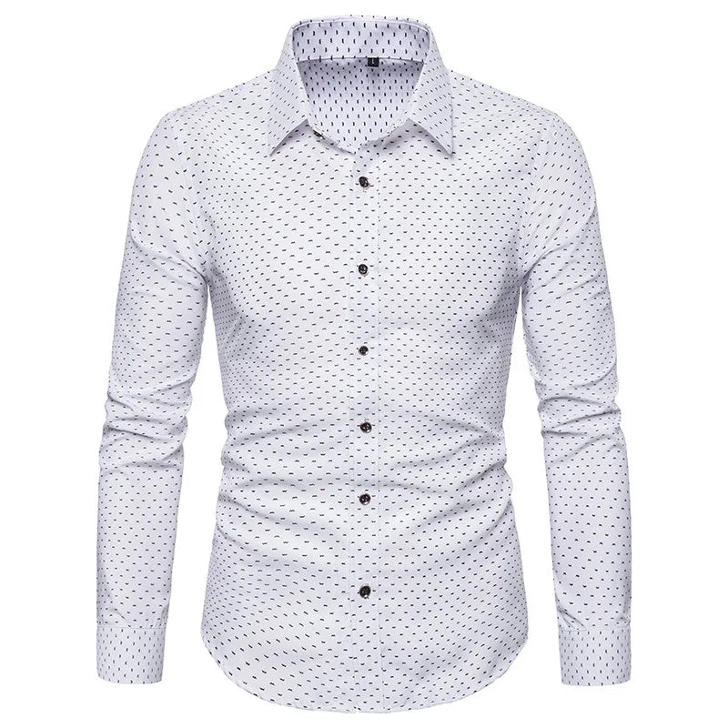 209 Korean Slim Fit Long Sve Dr irt Men's Faion Casual Slim Fit irt Floral Print Summer Thin Fabric irt