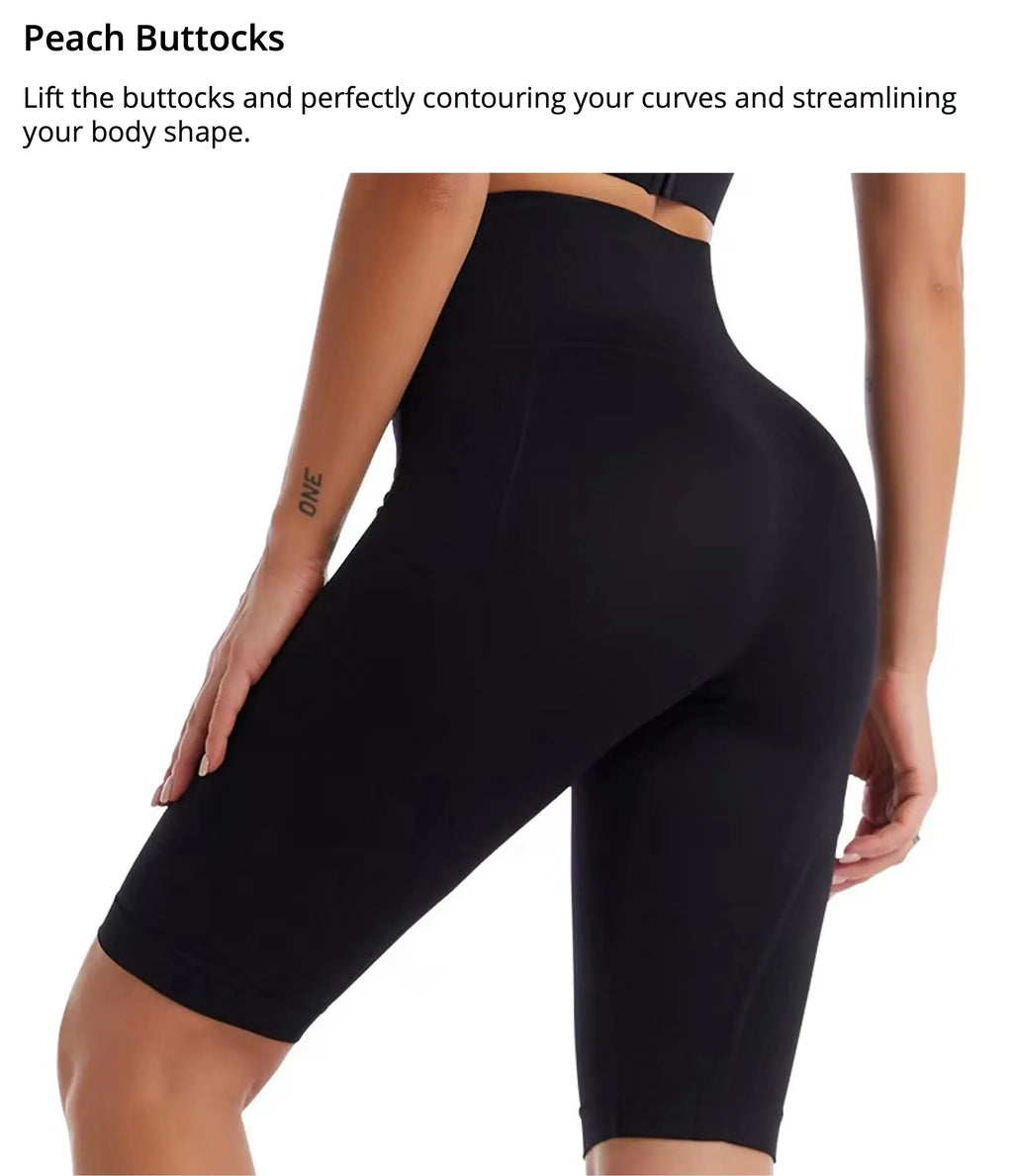 High Waist Sports Biker Shorts Women Naked Feeling Workout Push Up Leggings Tummy Control Yoga Running Fitness Gym Slim Pants