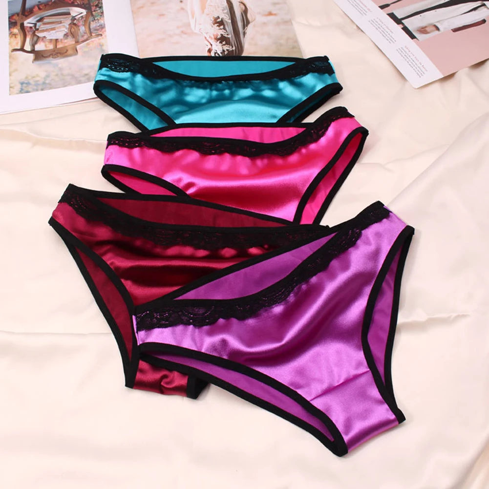 Women Ladies Sexy Underwear Breathable Briefs Sexy Low Waist Lace Panties Seamless Quick-drying Underpant