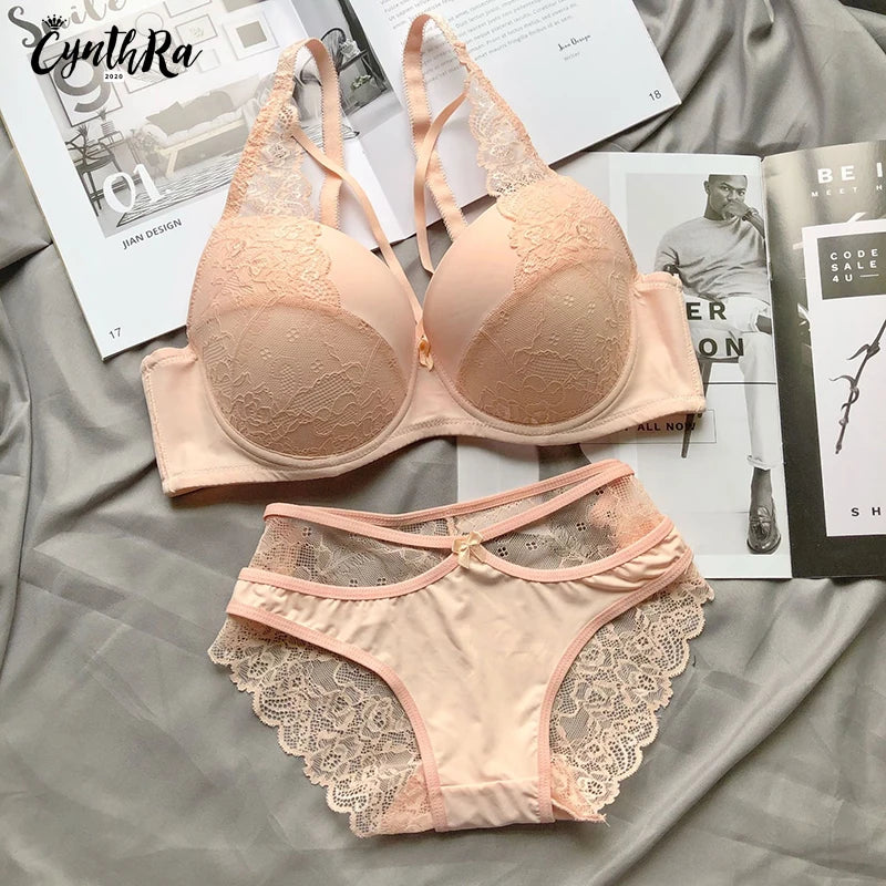 Underwear For Women Sexy  Lace Push Up Bralette Section Breathable Female Large Underwear Set  Plus Size Lingerie Bra