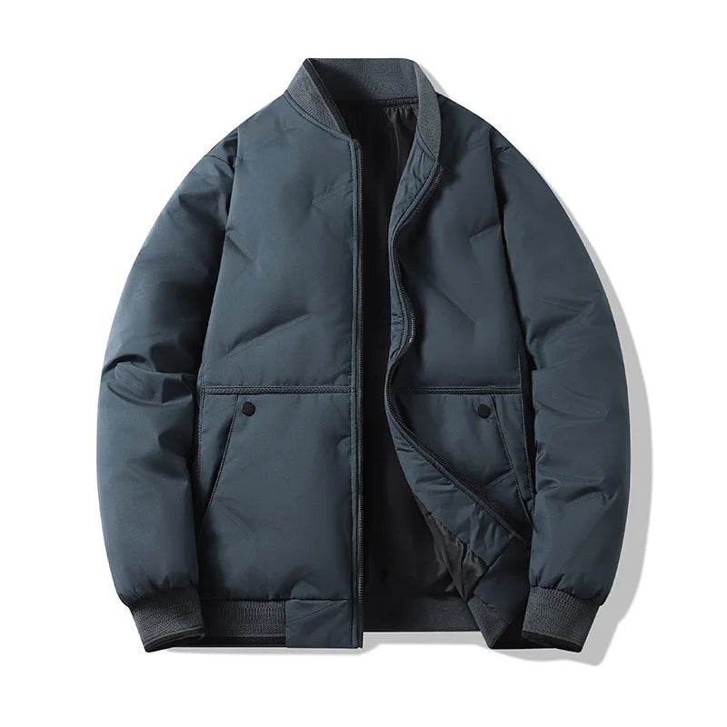 Men's Jacket  Autumn Winter Thickened Warm Comfortable Breathable Casual Coat Outdoor Solid Color Windproof Zippered Jacket