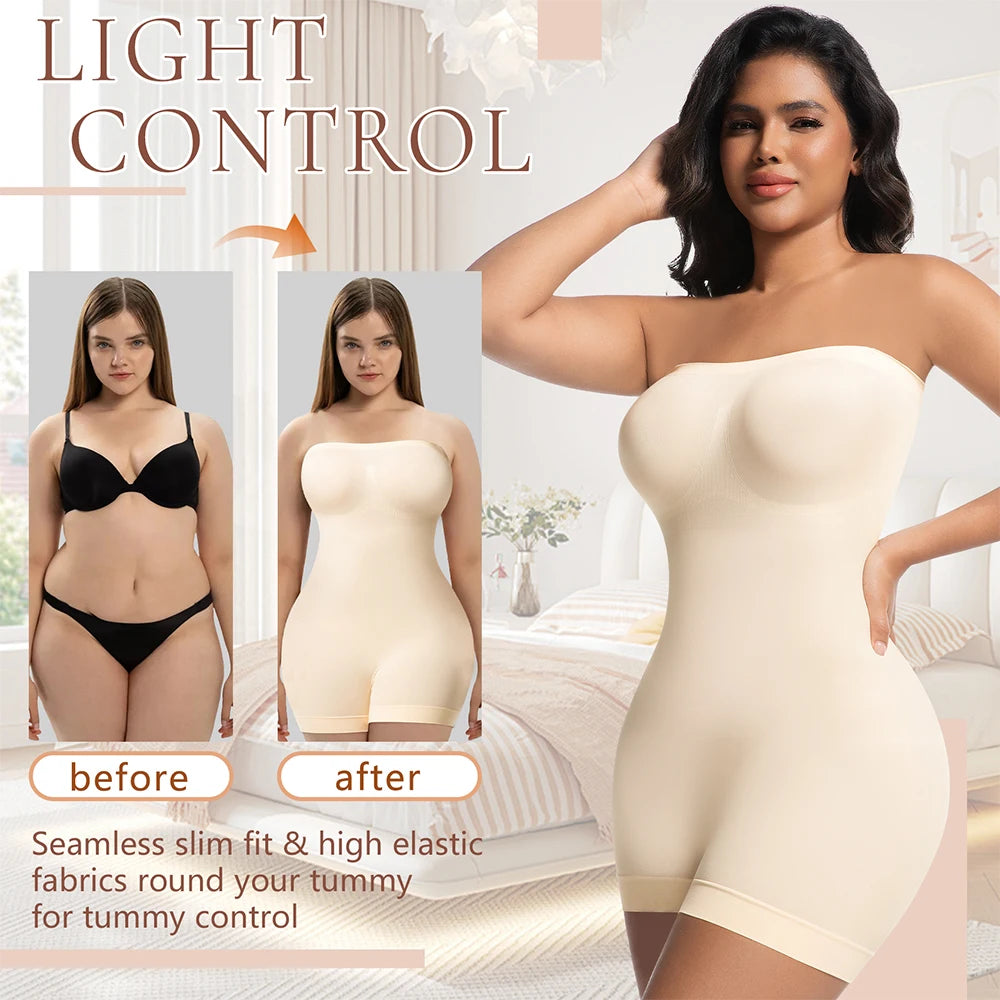 Women Strapless Shapewear Bodysuits Tummy Control Butt Lifter Body Shaper Waist Trainer Sculpting Underwear Shape wear