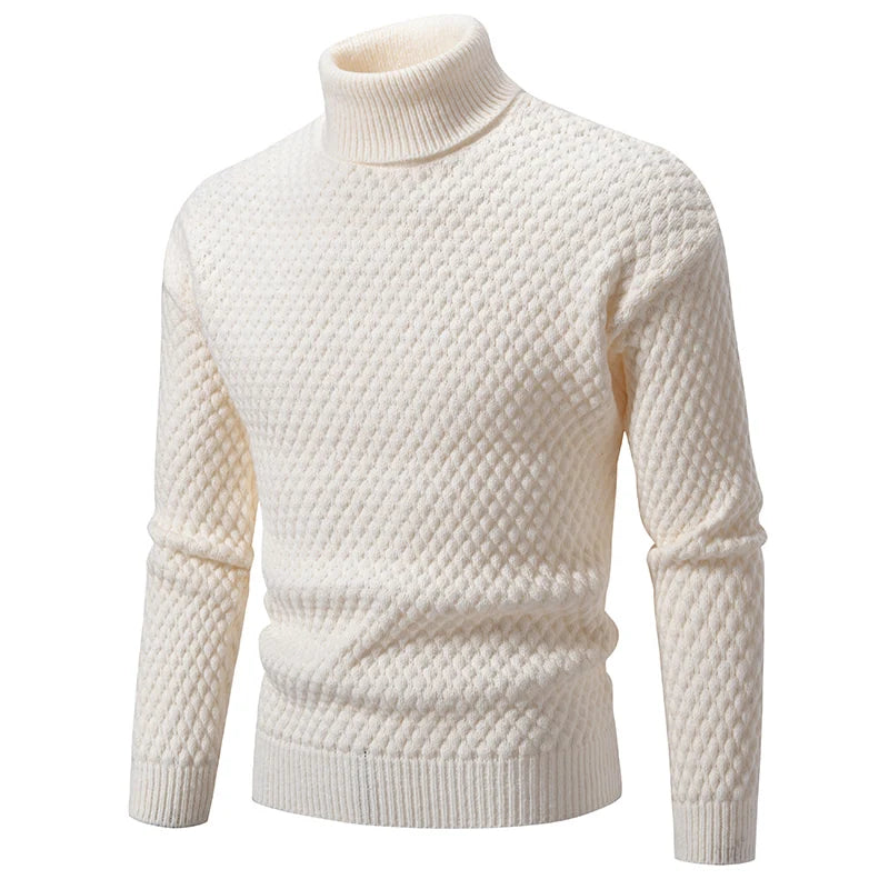 New Turtleneck Sweater Casual Men's Rollneck Knitted Pullover Sweater Keep Warm Men Jumper Woolen Sweater Winter Streetwear