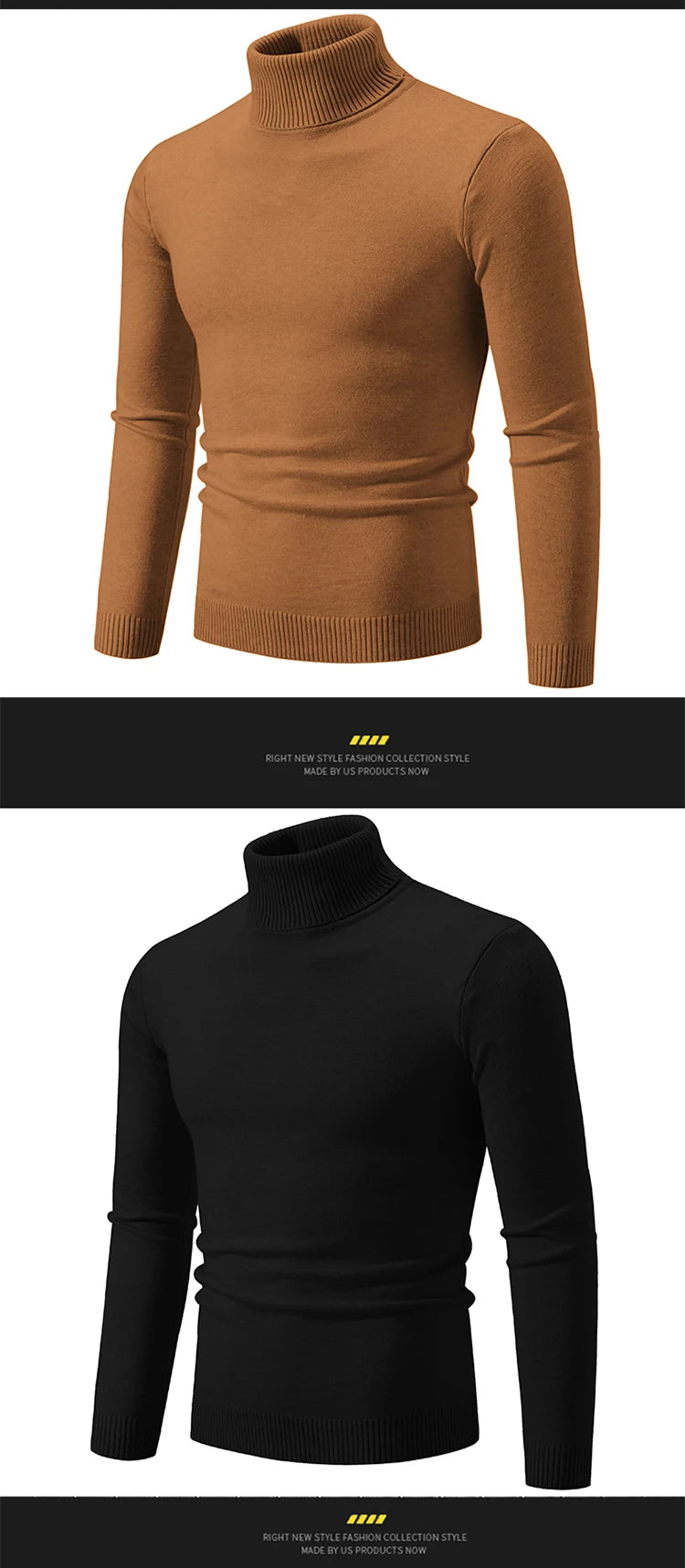 New Winter Turtleneck Thick Mens Sweaters Casual Turtle Neck Solid Color Quality Warm Slim Turtleneck Sweaters Pullover Men