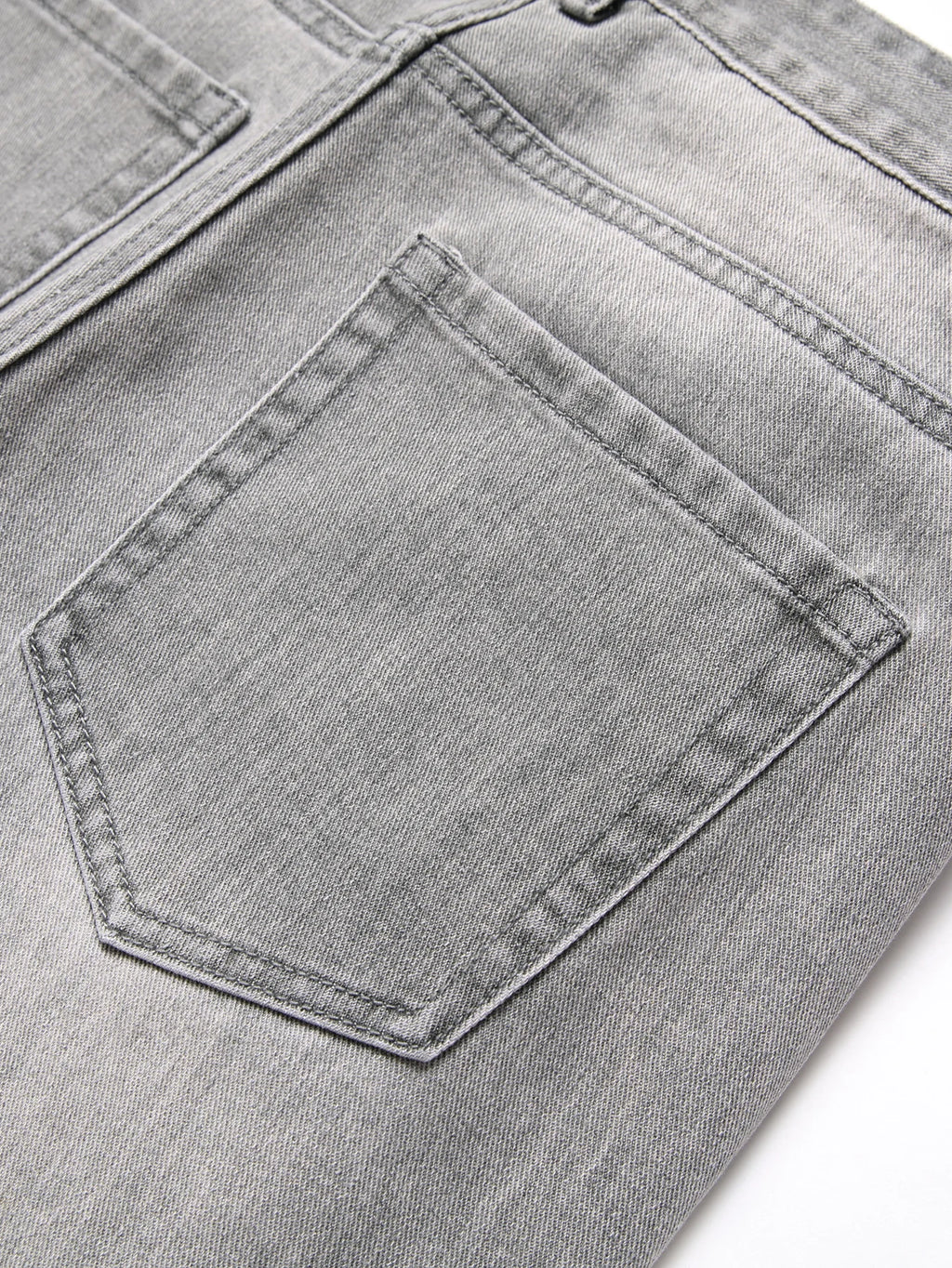 Men's Jeans Slim Fit Comfort Straight Leg Casual Mid Waist Denim Pants Grey Trousers Men Clothing
