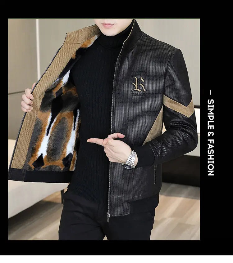 Autumn Winter Mens New Jackets Men Thicken Wool Liner Jacket Fleece Warm lapel Men Coats Casual Streetwear Outwear
