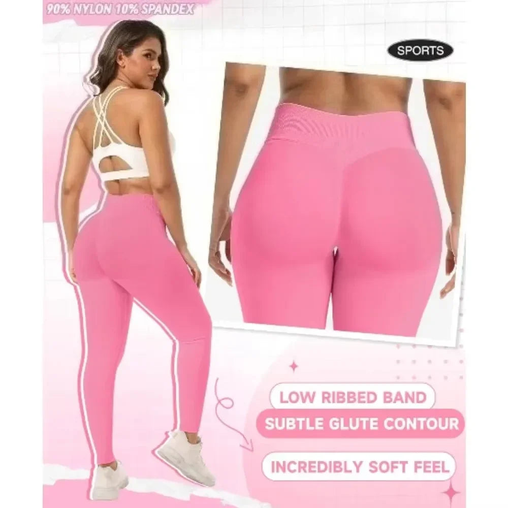 Summer Women's Gym Yoga Exercise Pants Three Leg Waist Tight and Sexy Hip Lifting Seamless Pants Fitness Exercise Yoga Pants