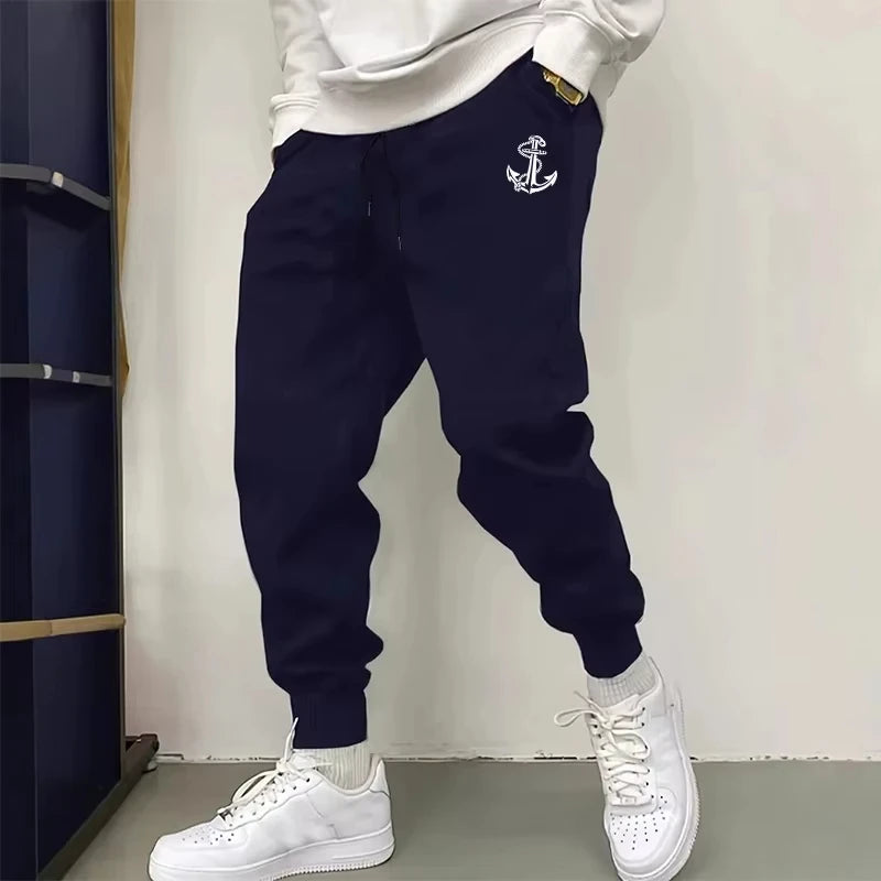 2025 Urban Streetwear Mens Print Jogger Pants Autumn Winter Fashion Trousers Male Casual Home Outdoor Comfort Warm Sweatpants