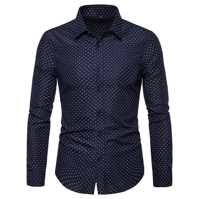 209 Korean Slim Fit Long Sve Dr irt Men's Faion Casual Slim Fit irt Floral Print Summer Thin Fabric irt