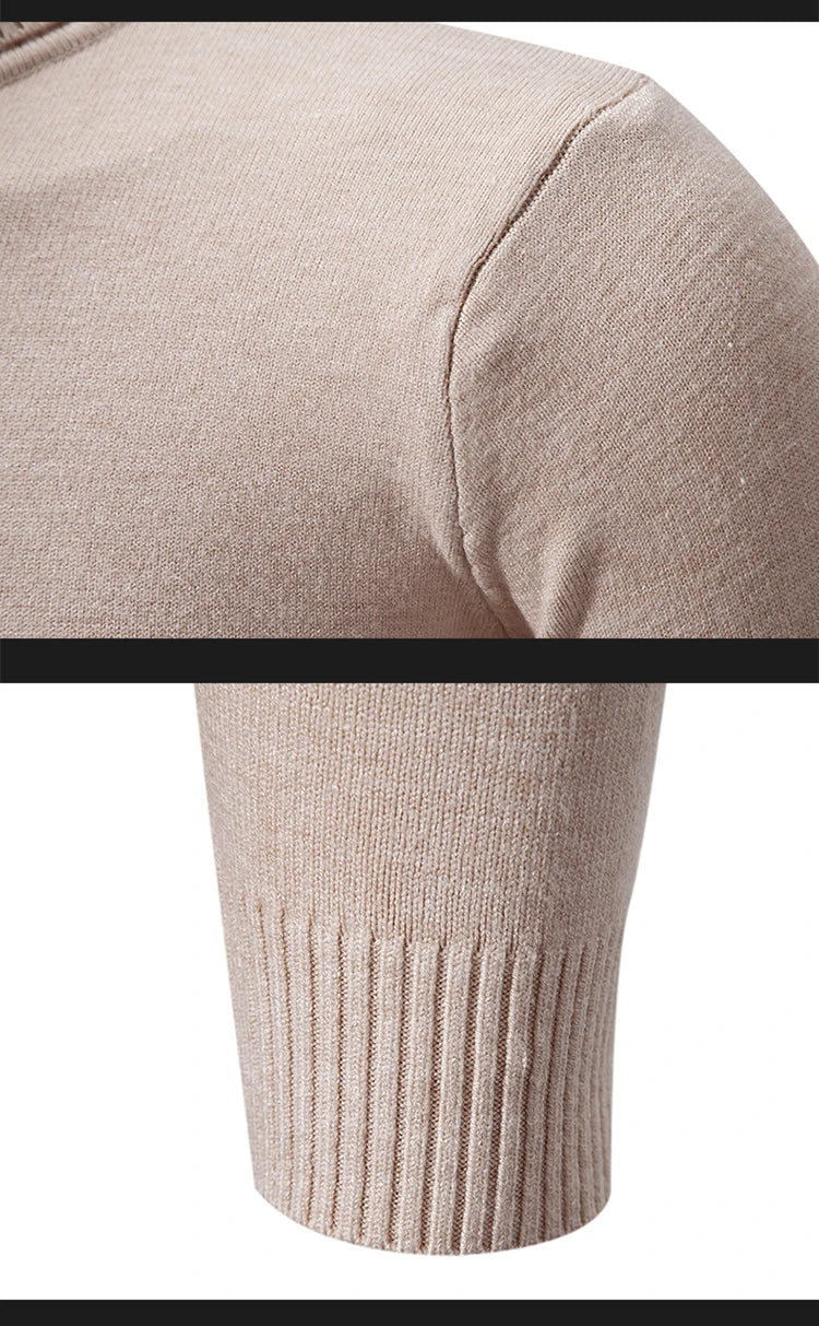 New Winter Turtleneck Thick Mens Sweaters Casual Turtle Neck Solid Color Quality Warm Slim Turtleneck Sweaters Pullover Men