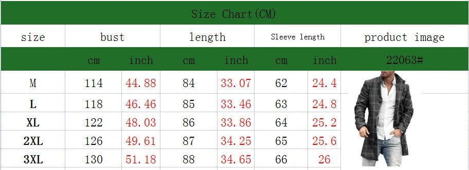 2025 Men's Casual Wool Blends Jacket Plaid Print Long Sleeve Buttoned Jackets Coats Tops Male Warm Outerwear Long Coats Men 4XL