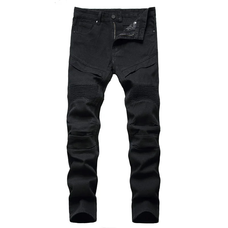Autumn New Yellow Men's Jeans, Blue Stretch Biker Trousers, Broken Hole Jeans, Fashion Popular Men Denim Pants Big Size 29-42
