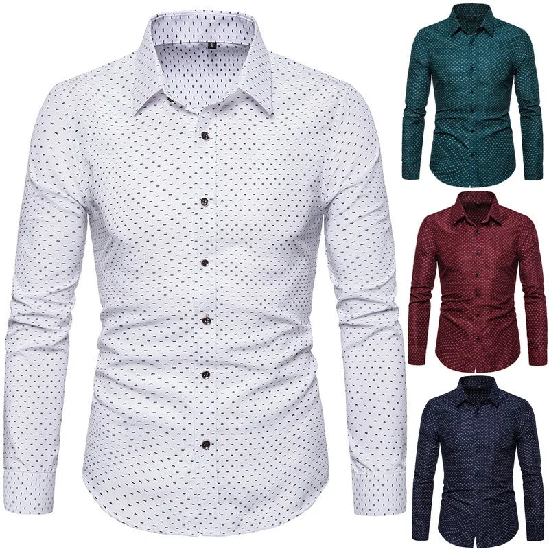 209 Korean Slim Fit Long Sve Dr irt Men's Faion Casual Slim Fit irt Floral Print Summer Thin Fabric irt