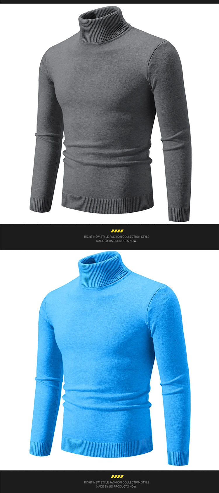 New Winter Turtleneck Thick Mens Sweaters Casual Turtle Neck Solid Color Quality Warm Slim Turtleneck Sweaters Pullover Men