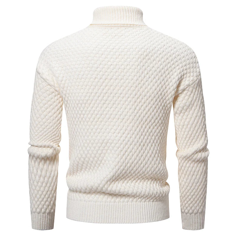 New Turtleneck Sweater Casual Men's Rollneck Knitted Pullover Sweater Keep Warm Men Jumper Woolen Sweater Winter Streetwear