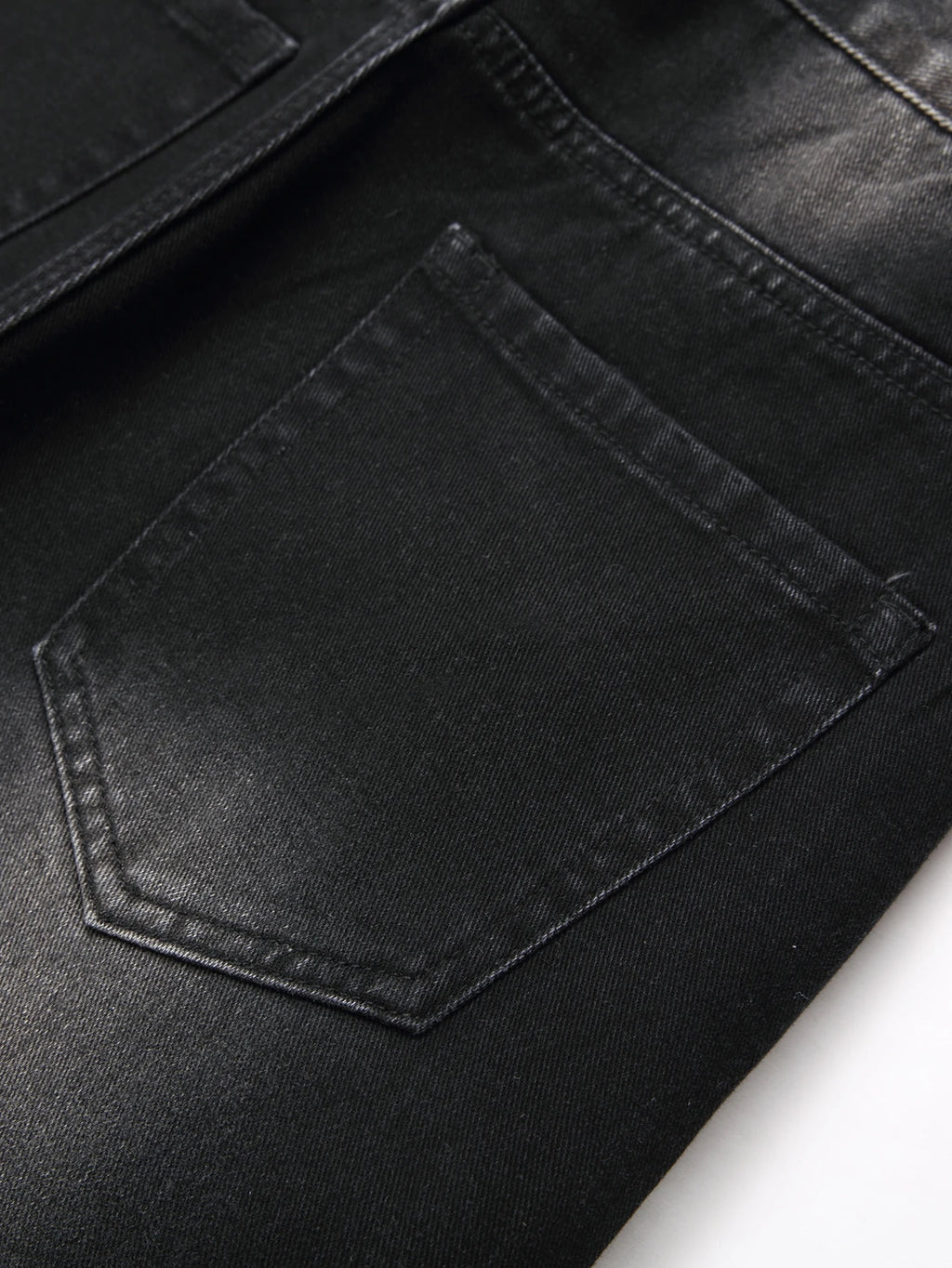 Black Y2K Jeans Mid Rise Straight Leg Man Pants with Silver Star Design Distressed Ripped Denim Clothing Hip Hop Male Streetwear