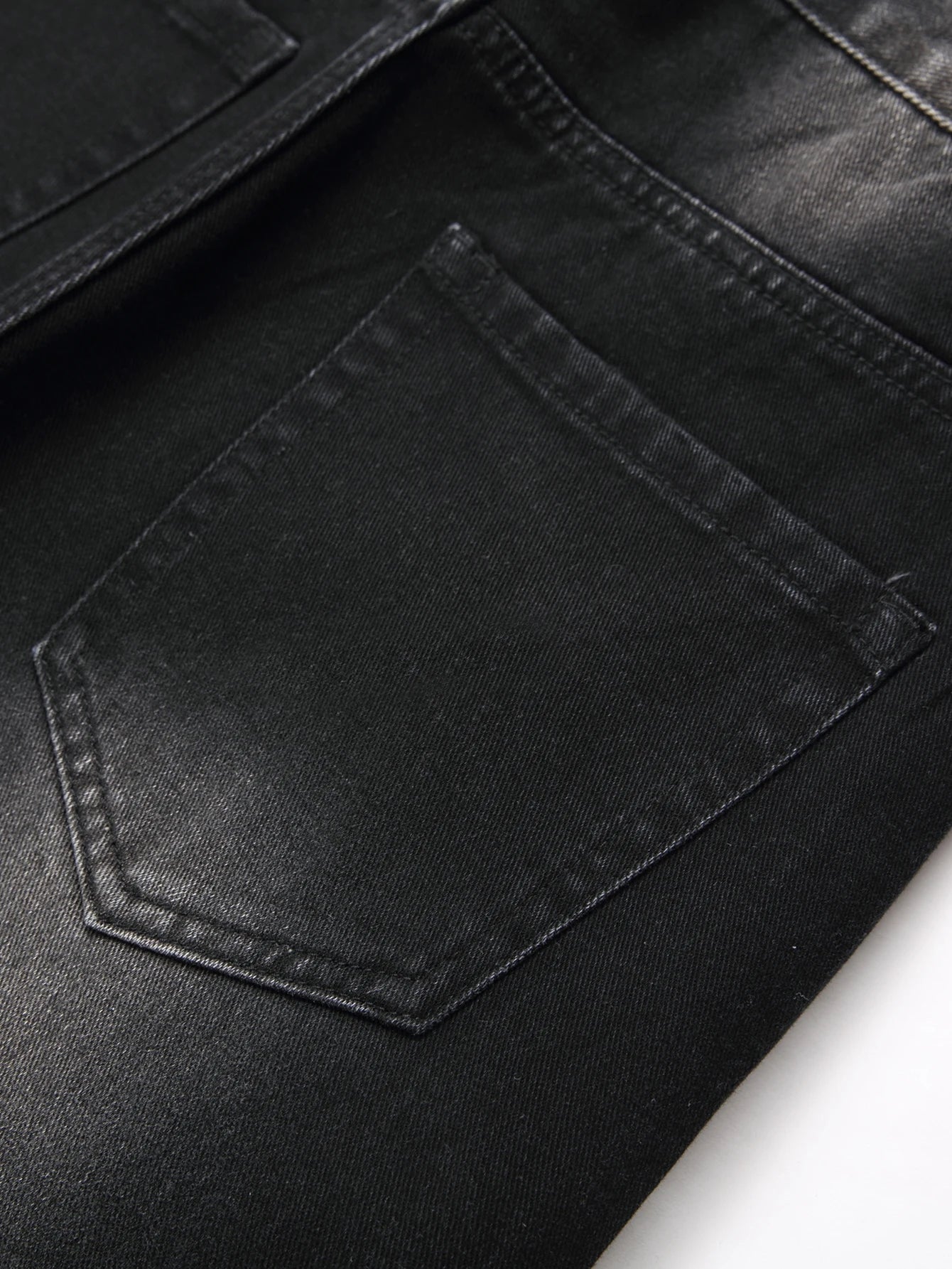 Black Y2K Jeans Mid Rise Straight Leg Man Pants with Silver Star Design Distressed Ripped Denim Clothing Hip Hop Male Streetwear