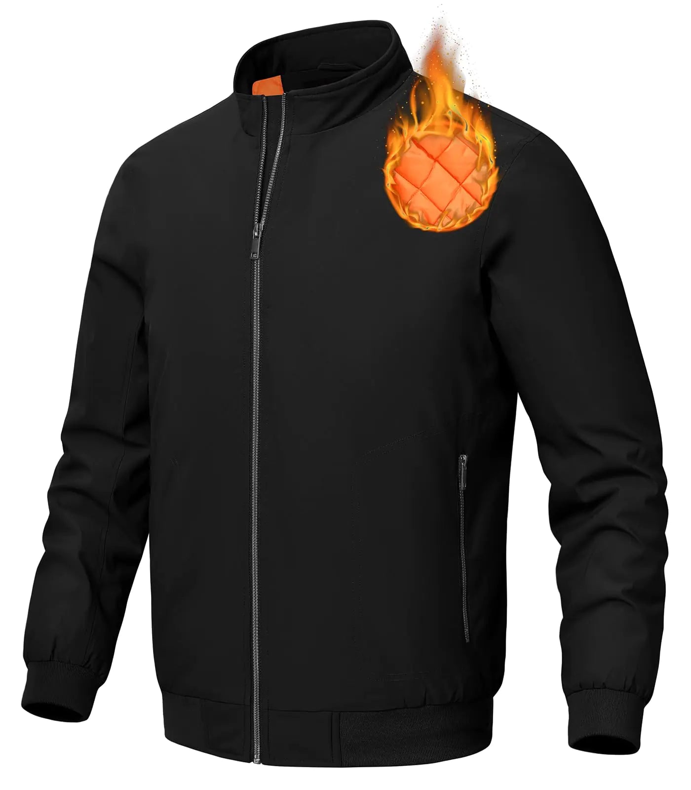 BGOWATU Men's Padded Windproof Jacket - Quilted Warm Winter Coat
