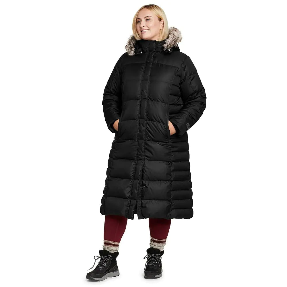 Eddie Bauer Womens Lodge Down Duffle Coat Black 1X Plus