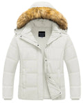 CREATMO US Womens Coat Plus Size Bubble Coats for Women Womens Winter Waterproof Puffer Jacket Warm Thicken Parka with Removable Fur Hood White 2X