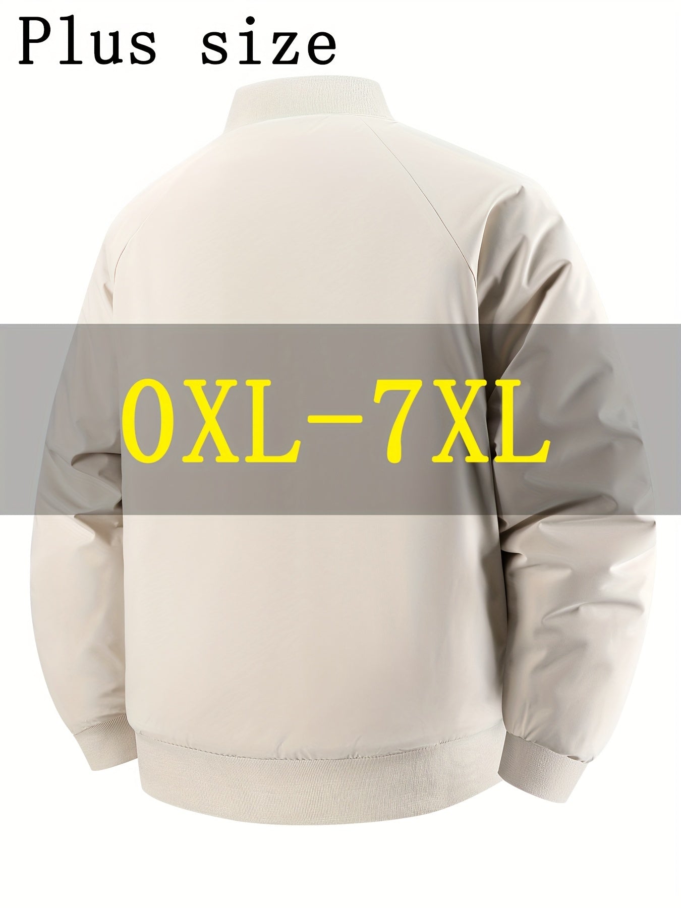 Men's Oversized Winter Bomber Jacket - Heavy-Duty Full-Zip Coat with Baseball Collar & Full-Length Zipper (0XL-7XL) - Large Size Chart, -Filled Pockets, Casual Cold Weather Outerwear for Big & Tall Men, PLUS SIZE, Mens Winter