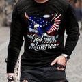 Eagle Print, Men's Long Sleeve Novelty T-shirt, Stylish Tees For Autumn, Mens Clothing