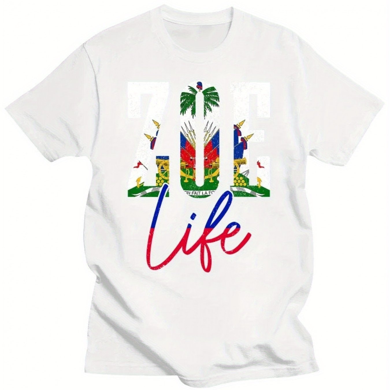 Haiti Flag Haitian Life Pride Vintage T Shirts Cotton Streetwear Short Sleeve Birthday Gifts Summer Style T-shirt Mens Clothing
