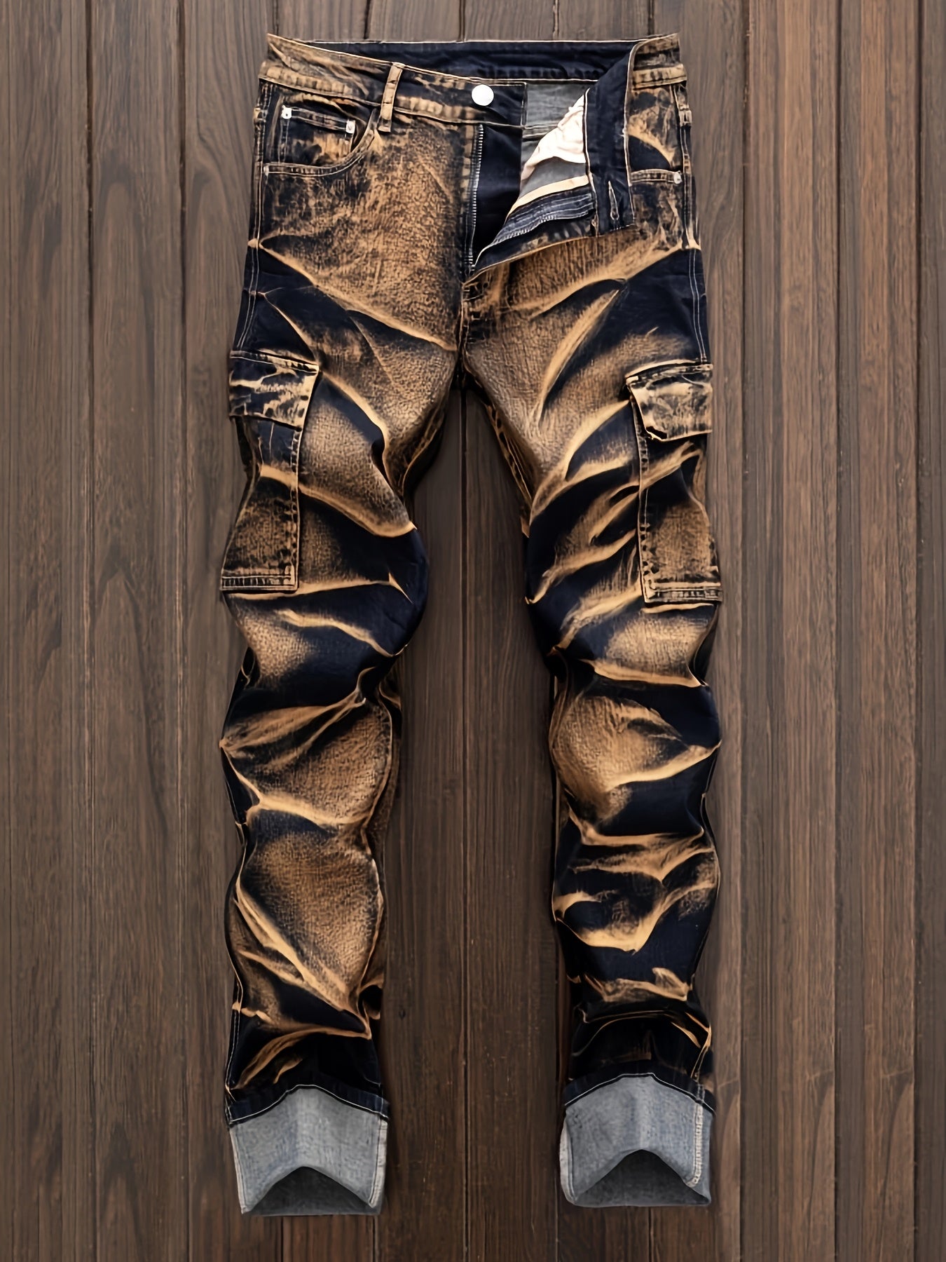 Men's Straight Cut Ripped Jeans, Fashionable Camouflage Jeans, Street Fashion Men Jeans Para Hombre, Designer Jeans for Men, Fashion Mens Clothing, Graphic Jeans, Jeans Special for Men, White Strech Jeans Regular Fit for Men,