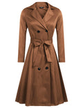 Zeagoo Womens Trench Coats Double-Breasted Long Coat with Belt