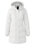 wantdo Womens Insulated Puffer Coat Quilted Parka Jacket With Hood(WhiteSmall)