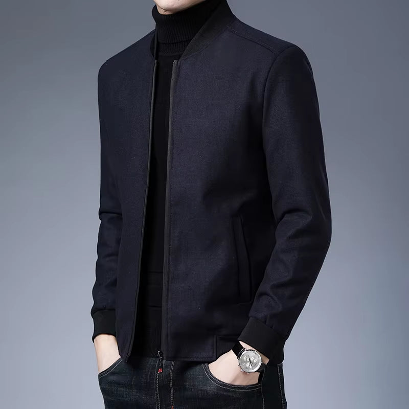 New Brand Casual Fashion Baseball Collar Autumn Winter Mens Coat 2025 Men Clothing Fashion Jacket Solid Classic Windbreaker