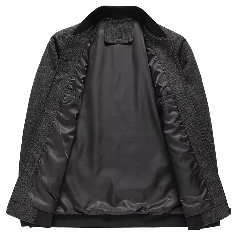 New Brand Casual Fashion Baseball Collar Autumn Winter Mens Coat 2025 Men Clothing Fashion Jacket Solid Classic Windbreaker