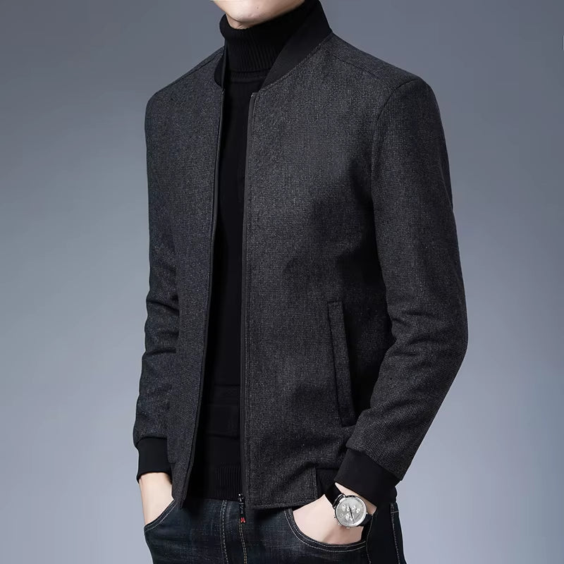New Brand Casual Fashion Baseball Collar Autumn Winter Mens Coat 2025 Men Clothing Fashion Jacket Solid Classic Windbreaker