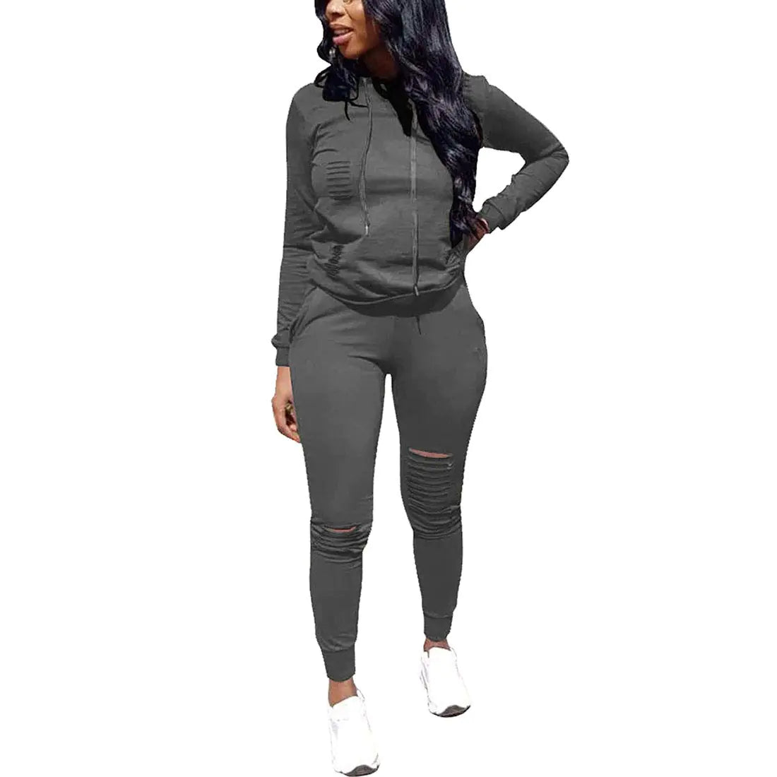 Nimsruc Women's Casual Two-Piece Sweatsuit